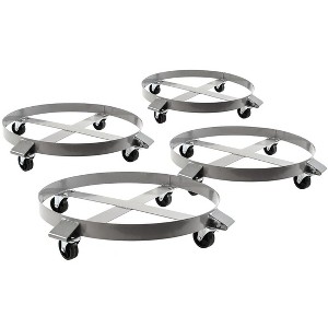 Heavy-Duty 55 Gallon Drum Dolly - 1000lb Capacity Steel Barrel Caddy with 4 Swivel Casters - 1 of 4