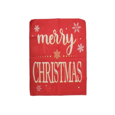 Unique Bargains Dining Chair Slipcovers Faux Linen Red 22.44"x18.11" 1Pcs