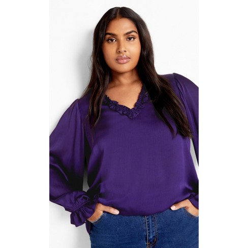 Women's Plus Size Maia Top - purple | CITY CHIC - image 1 of 4