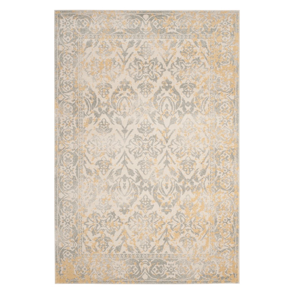 10'x14' Medallion Loomed Area Rug Ivory/Gray - Safavieh