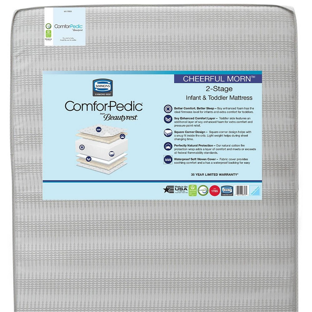 Simmons Kids' Comforpedic from Beautyrest Dual Sided Crib/Toddler Mattress- Gray -  75564293
