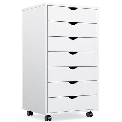 AZL1 Life Concept Utility Storage Bins 7-Drawer Chest for Stylish and Functional Storage in Bedrooms and Offices, White, 18.7"*15.7"*34.2"