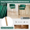 DSVIMOY Counter and Bar Stool Set Football Print Upholstered Velvet Seat with Gold Frame for Kitchen, Gold and White, 40.55"*17.71"*9.05" - 4 of 4