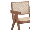 24" Velentina Accent Chair Rattan/Natural Finish - Acme Furniture: Leather Upholstery, Tufted, Wood Composite Frame - 4 of 4