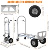 Aluminum Hand Truck & Dolly, Heavy Duty Convertible Hand Truck with 1000 lbs Capacity, Foldable 4-Wheel Utility Cart with 10" Pneumatic Tires - 2 of 4