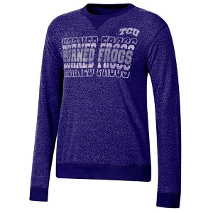 NCAA TCU Horned Frogs Women's Crew Neck Fleece Sweatshirt - 1 of 3