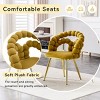 TopComfy Accent Chairs Set of 2 Puffy Bubble Chair Ball Chain Chair Dining Chairs with Gold Plated Legs for Dining Room, Yellow, 23"*19"*32" - 4 of 4