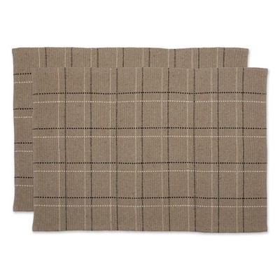 Design Imports Rustic Plaid - Stone  - 2 X 3 Ft - Set/2