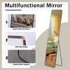 FURNIinspire Full Length Mirrors Floor Standing Wall Mirror, Bedroom Clothing Store Wall Mirror, Wooden Frame Square Dark Brown 16.5"*10"*60" - 3 of 4