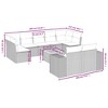 vidaXL 10 Piece Patio Sofa Set with Cushions Black Poly Rattan - Black and Cream 5x Middle 2x Corner Table - 3 of 4