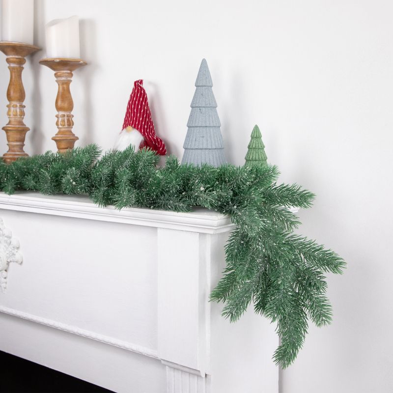 Northlight 6' x 7" Frosted and Dusted Green Pine Artificial Christmas Garland - Unlit, 3 of 7