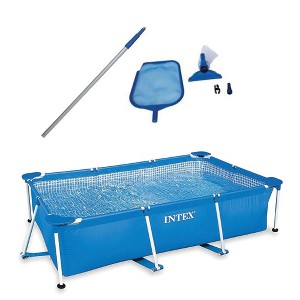 Intex 8.5' x 5.3' x 26" Above Ground Swimming Pool & Cleaning Maintenance Kit - 1 of 4