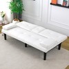 Lyngins 67" Convertible Sofa Bed, Foldable Couch with Cup Holder, Pvc Multi-Functional Sofa Bed, Couches for Living Room, Dorms, Small Offices - 3 of 4