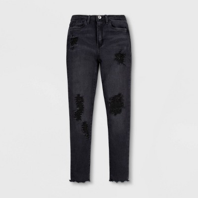 Levi's® Girls' High-Rise Distressed Skinny Jeans - Megatron Black