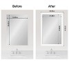 Amanti Art Mirror Makeover Bathroom Mirror Frame Border Kit - Fully Assembled Peel and Stick Frame - Mirror NOT Included - Cabinet White Narrow Trim - 4 of 4