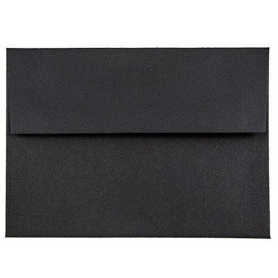 JAM Paper A6 Invitation Envelopes 4.75 x 6.5 Black Linen 68999