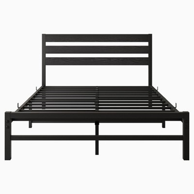 NicBex Wood Platform Bed Frame with Vintage Style Headboard and Metal Slats Support