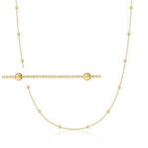 Pure Collection by Ross-Simons 2mm 14kt Yellow Gold Bead Station Necklace - 1 of 4