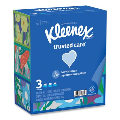 Kleenex Trusted Care Facial Tissue, 2-Ply, White, 160 Sheets/Box - 36 Boxes