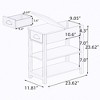 LIVAREEmlen Narrow Sided Table with Drawers and Bottom Partition in Flip Over Design - Brown - 4 of 4