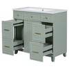 NicBex 36" Bathroom Storage Cabinet with Sink, Bathroom Cabinets with 1 Spacious Cabinet, 3 Storage Drawers for Bathroom - 3 of 4