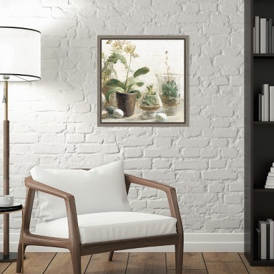 Greenhouse Orchids and Succulents Rustic Canvas Wall Art