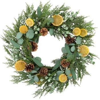 Northlight Real Touch™️ Cypress and Eucalyptus Artificial Christmas Wreath - 22" - Unlit