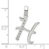 Black Bow Jewelry Sterling Silver and CZ, Lauren Collection, Initial H Pendant - 4 of 4