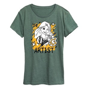 Women's - Disney - Rapunzel The Artist Short Sleeve Graphic T-Shirt - 1 of 4