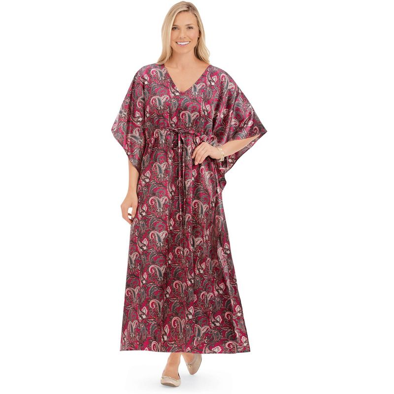 Collections Etc Paisley Cinch Waist Caftan, 3 of 5