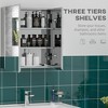 Wall Mounted Bathroom Medicine Cabinet with Hinged Door Storage Shelves for Living Room and Laundry Room Silver - 4 of 4
