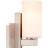 Possini Euro Design Ludlow Modern Wall Light Sconces Set of 2 Brushed Nickel Hardwire 4 1/2" Fixture White Glass for Bedroom Bathroom Vanity Reading - 3 of 4