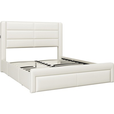 Yaheetech Upholstered Queen Size Bed Frame With 3 Storage Drawers And ...