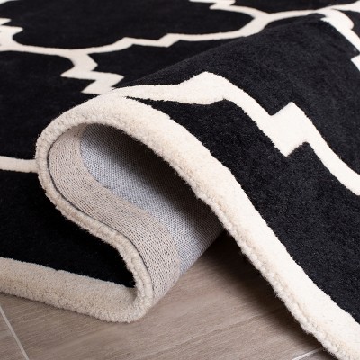 Chatham Black and Ivory Hand-Tufted Wool Area Rug 4' x 6'
