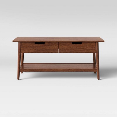 Ellwood Wood Coffee Table with Drawers Brown - Project 62™