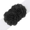 INSPIRE CHIC Women's Large Chiffon Rose Double-Flower Elastic Stretch Wide Corset Waist Belt 1 Pc - 2 of 4
