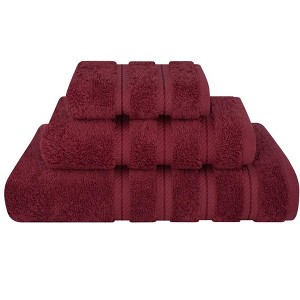 American Soft Linen Luxury Turkish 3 Piece Towel Set, 100% Cotton Soft Absorbent Bath Towels for Bathroom - 1 of 4