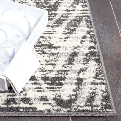 Gray Chevron Rectangular Synthetic Indoor/Outdoor Area Rug