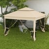 Outsunny 11' x 11' Pop Up Gazebo Outdoor Canopy Shelter with 2-Tier Soft Top, and Removable Zipper Netting, Event Tent with Large Shade - 3 of 4