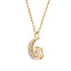 GILDED 1/10 Cttw Necklace in 10KT White Gold or 14KT Yellow Gold Over Sterling Silver, Moon & Star Pendant, Natural Round-Cut Diamond, 18" Cable Chain - 2 of 4