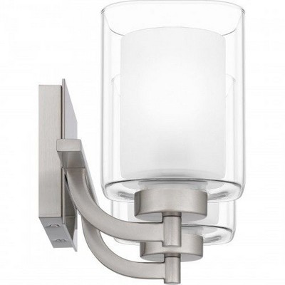 Kolt Brushed Nickel 2-Light Dimmable Vanity Light with Frosted Glass Shades