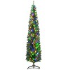 HOMCOM 8ft Prelit Artificial Christmas Tree Holiday Decoration with Colorful LED Lights, Pencil Shape, Green - 4 of 4