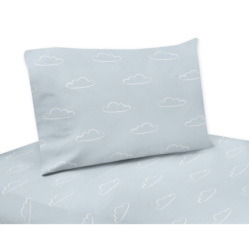 Photos - Bed Linen Queen Airplane Cloud Print Kids' Sheet Set Red/Blue - Sweet Jojo Designs