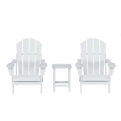 WestinTrends Malibu HDPE Outdoor Patio Folding Poly Adirondack Conversation Set (3-Piece)