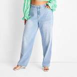 Women's Mid-Rise Baggy Fit Jeans - Future Collective™ with Alani Noelle Blue