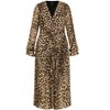 Women's Plus Size Plunge Frill Print Maxi Dress - leopard | CITY CHIC - 4 of 4