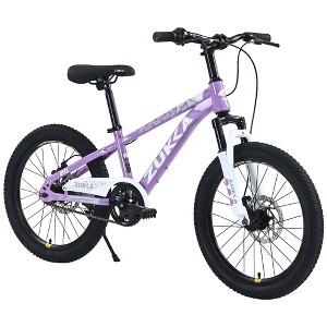 Whisen 20" Kids Mountain Bike with Double Disc Brake, Height-Adjustable Mountain Bike Saddle & Handlebar - 1 of 4