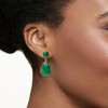 Ross-Simons 22.20 ct. t.w. Emerald Drop Earrings in 18kt Gold Over Sterling - 2 of 3