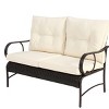 4 Pieces Garden Furniture Set for Backyard,Wicker Outdoor Patio Conversation Sets with Rattan Chair,Patio Sectional Sofa with Cushion-Coolbibila - 3 of 4