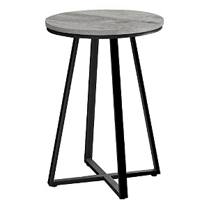 Monarch Specialties Accent Table Side Round End Nightstand Lamp Living Room Bedroom Metal Laminate Black Contemporary Modern - 1 of 4